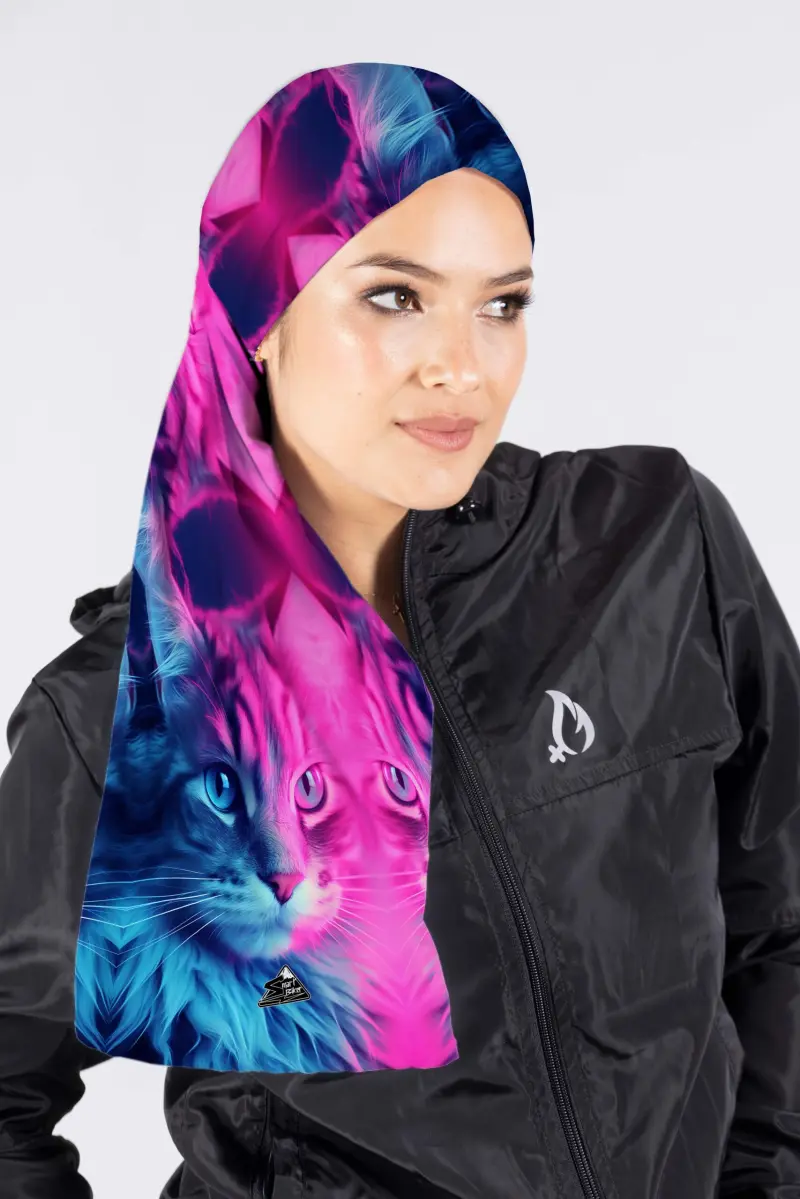 CUELLO EXTRALARGO GRAFICOS GAT NEON