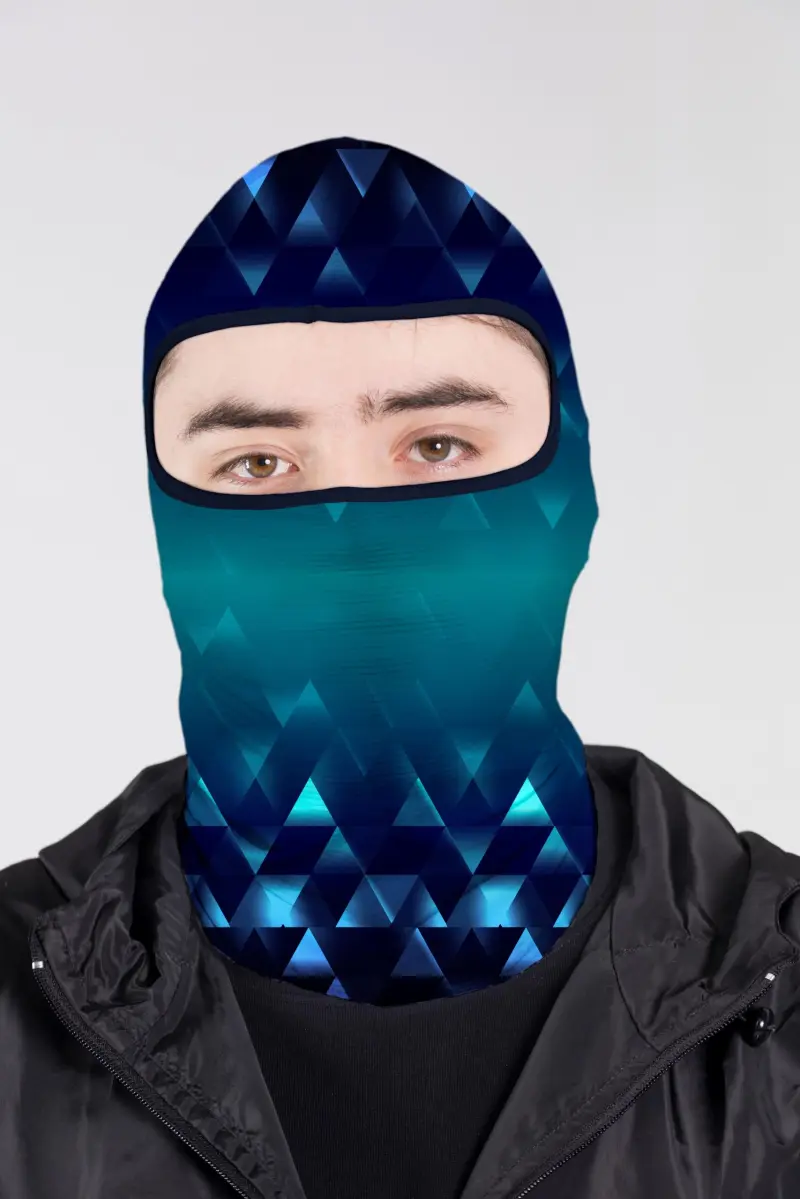 BALACLAVA MICROPERFORADA GRAFICA TRIAGULOS BLUE